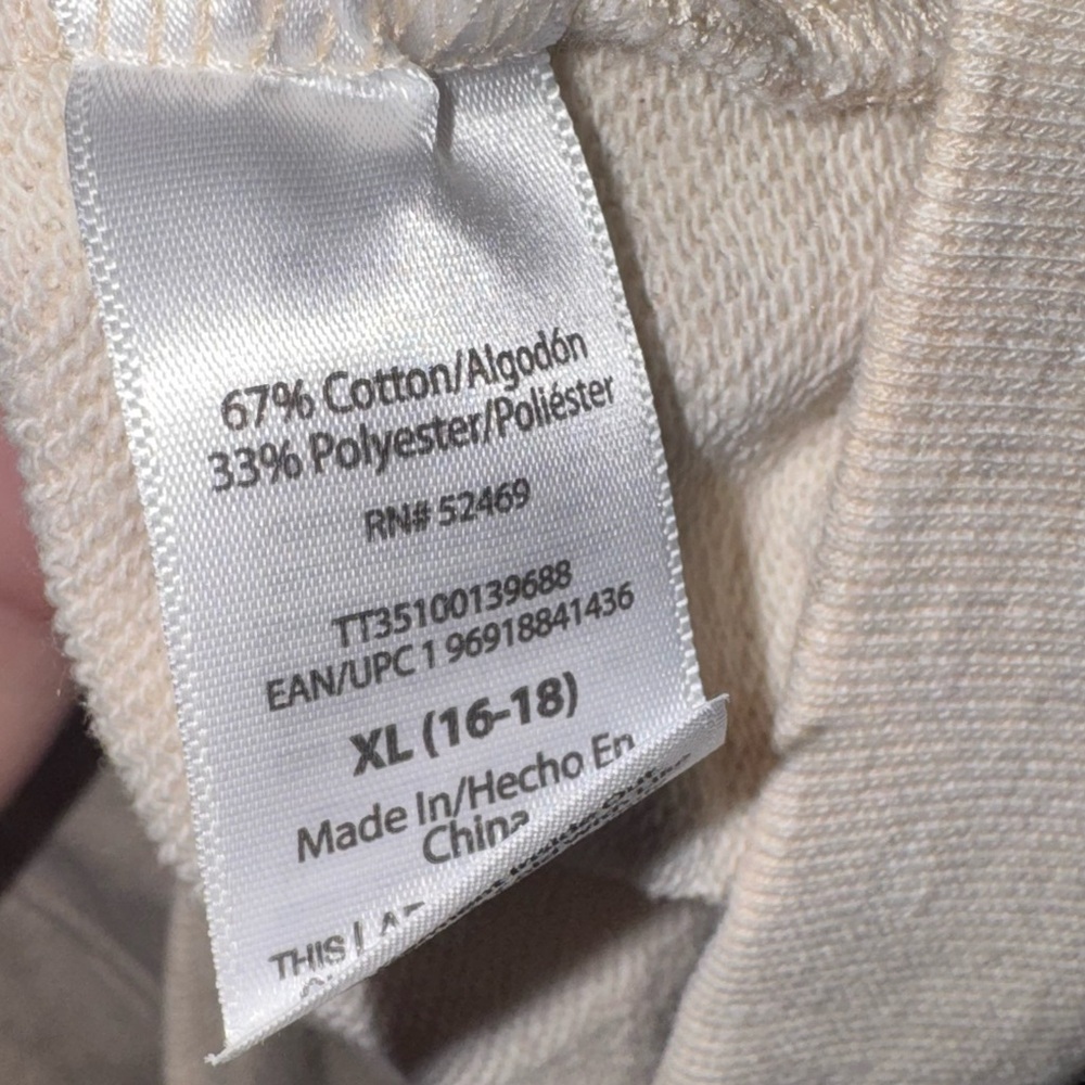 Oatmeal Heather Henley Pullover Sweatshirt | Size XL (16–18) - Picture 5 of 6